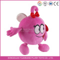 BSCI personnalisé belle peluche 7 pouces broderie rouge personnage de dessin animé en peluche poupée